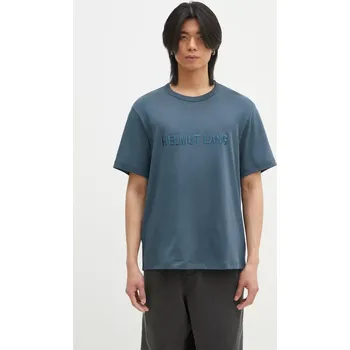 Pánské tričko Bavlněné tričko Helmut Lang Logo Ov Tee.Hvy Ever, L, tyrkysová, 69X