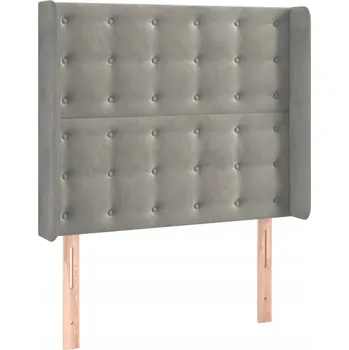 Čelo postele ušák sametové 93x16x118/128cm světle šedé