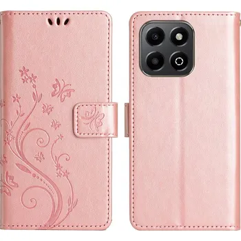 Pouzdro na mobilní telefon Flowers knížkové pouzdro na Honor X6b - růžovozlaté