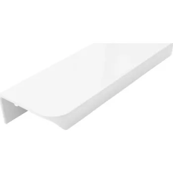 Nábytkové kování NÁBYTKOVÁ ÚCHYTKA OKRAJOVÝ NASAZOVACÍ NA PŘEDNÍ STRANU BÍLÝ MAT 160 MM, MODERN