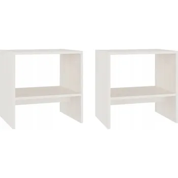 Noční stolek Bílý dřevěný noční stolek 40x30,5x40 cm