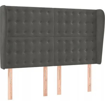 Čelo postele sametové tmavě šedé 147x118 cm