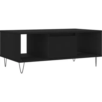 Konferenční stolek Konferenční stolek imitace dřeva se zásuvkou 90x50x36,5 cm černý