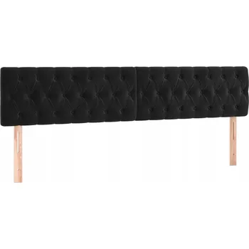 Čelo postele sametové černé 180x78/88 cm - 2 ks