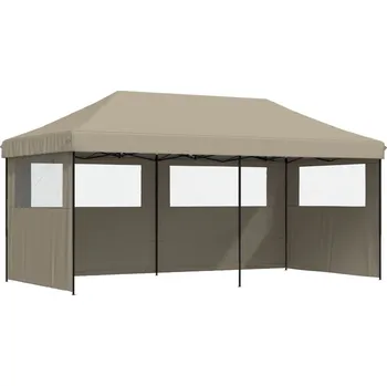 Zahradní stan OMAXI Skládací party stan pop-up se 3 bočními stěnami taupe 491496