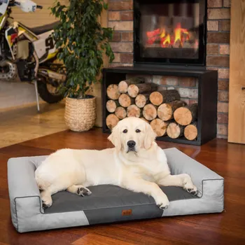 Pelíšek pro psa DOGGY Pelíšek pro psa Victoria - světle šedý ekolen VELIKOST: Pro malého psa (vel. L) - 80 x 55 cm