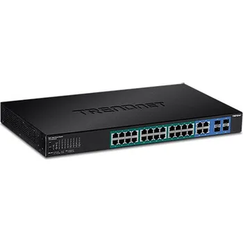 Switch TRENDnet Ethernet přepínač 1Gb, 28 portů (4x sdílený SFP), 24x PoE+, web smart (TPE-2840WS) - 21.22.1166