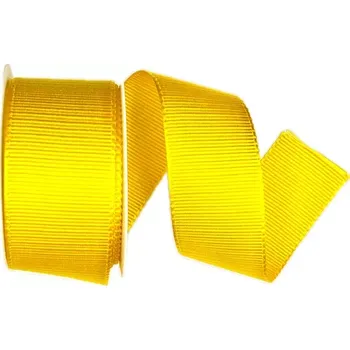 Stuha Stuha rypsová ELEGANCE YELLOW žlutá 40mm x 2m (11,- Kč/m) (Stuha rypsová, široká, žlutá, lesklá, oboustranná)