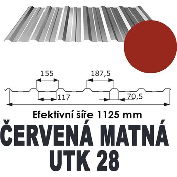 Střešní krytina BP2 Trapézový plech T18 ECO 0,5mm ČERVENÁ MATNÁ Barva Červená