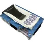 Karbonová mini peněženka CARBET RFID carbon s klipem - modrá