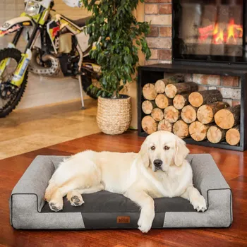 Pelíšek pro psa DOGGY Pelíšek pro psa Victoria - šedý ekolen VELIKOST: Pro malého psa (vel. L) - 80 x 55 cm