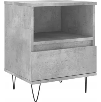 Noční stolek Noční stolek beton, 40x35x50 cm, dřevotříska/kov