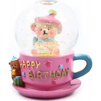 Vánoční dekorace SNĚHOVÁ KOULE MEDVÍDEK V ŠÁLKU MEDVÍDEK DÁREK VÁNOCE NAROZENINY RŮZNÉ BARVY