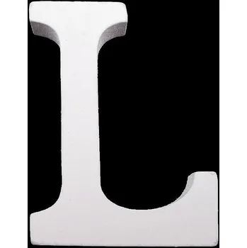 Dřevěná dekorace písmena abecedy Varianta: 12 "L" bílá sněžná, Balení: 1 ks