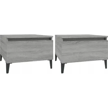 Konferenční stolek Industriální odkládací stolky 50x46x35 cm, šedý dub