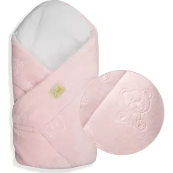 Dětské zboží ESITO Mikroplyšová zavinovačka pro miminko Bear Cameo Pink 85 x 85 cm
