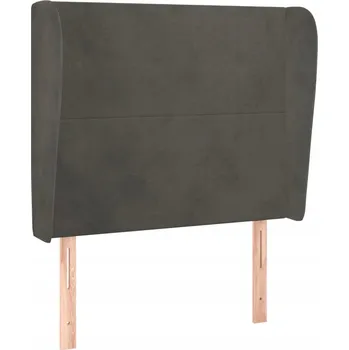 Čelo postele ušák 103x23x118/128 cm, samet tmavě šedá