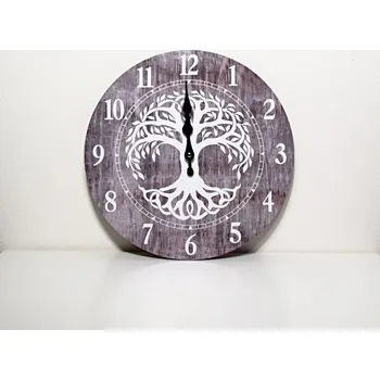 Hodiny DŘEVĚNÉ NÁSTĚNNÉ HODINY SE STROMEM ŽIVOTA