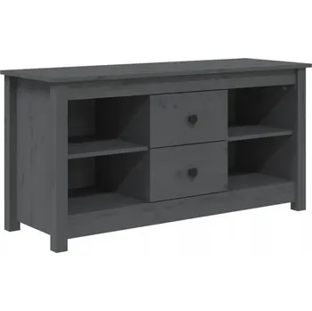 Televizní stolek TV stolek dřevěný borovice 103x36,5x52 cm šedý