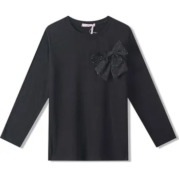 DÍVČÍ TRIČKO JEDNOBAREVNÉ ST3531 VELIKOSTI 134-164 Velikost: 158, Barva: Černá