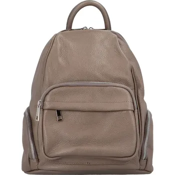 Městský batoh Dámský kožený batoh kouřový taupe - Delami Yloid taupe