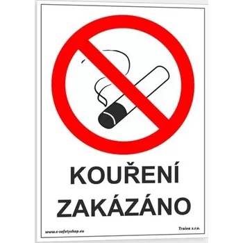 Traiva s.r.o. Kouření zakázáno Verze: Plast 148 x 210 mm (A5) tl. 0.5 mm - Kód: 04120