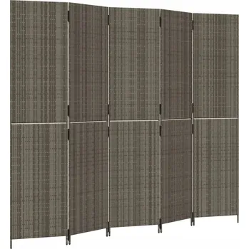 Paraván Paraván z Polyrattanu Šedý 245x200 cm