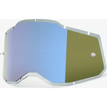 Motocyklové brýle plexi Injected Racecraft 2/Accuri 2/Strata 2, 100% (modré chrom, Anti-fog)