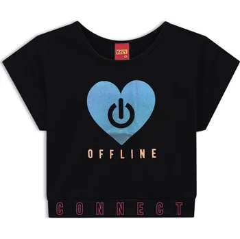 Dívčí tričko Dívčí crop top KYLY OFFLINE černý Velikost: 158