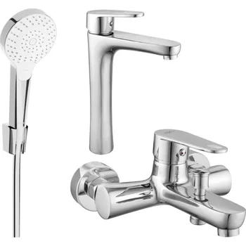 Vodovodní baterie MEXEN/S - Kama R05 Set umyvadlové a vanové baterie s příslušenstvím, chrom 72513R05-00