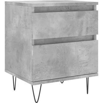 Noční stolek Noční stolek z materiálu na bázi dřeva - 40x35x50 cm, šedý beton