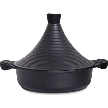 Hrnec Marocký hrnec Tajine na indukci litý hliník 28 cm černý - INTIGNIS (Marocký hrnec na vaření Tagine 28 cm na indukci černý - INTIGNIS)