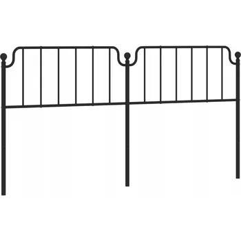 Ocelové čelo postele, černé, 206x102 cm