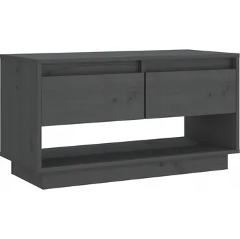 Televizní stolek TV stolek dřevěný borovice šedá 74x34x40 cm
