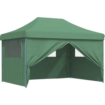 Zahradní stan OMAXI Skládací party stan pop-up se 4 bočními stěnami zelený 492271