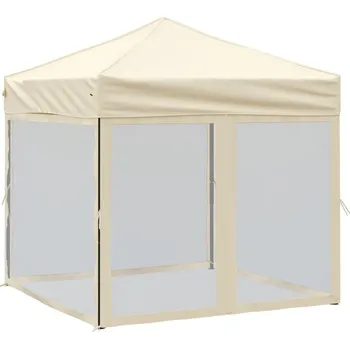 Zahradní stan OMAXI Skládací party stan s bočními stěnami krémový 2 x 2 m 974421