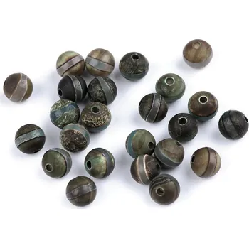 Korálek Tibetský achát pruhovaný, minerální korálky Ø8 mm Varianta: 1 tibetský achát pruhovaný, Balení: 47 ks