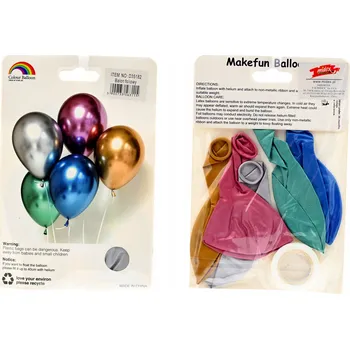 Balónek SADA METALICKÝCH BALÓNKŮ 40CM 5KS