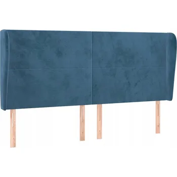 Čelo postele sametové tmavě modré 183x23x118 cm