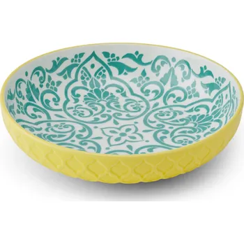 Miska Mikasa Coupe žluto-modrý geometrický vzor 21 cm, kamenina