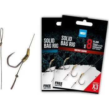 NASH - Návazec Solid Bag Rig Barbed vel. 6