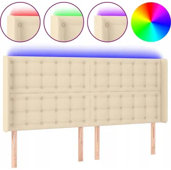 Postel LED záhlaví postele krémové 203x16x118 cm