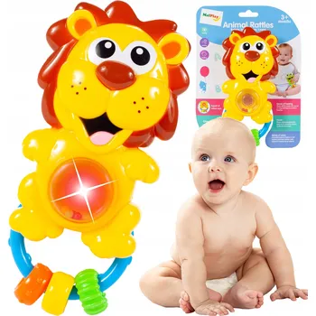 Svítící chrastítko zvířátko HRA LEV S hudbou