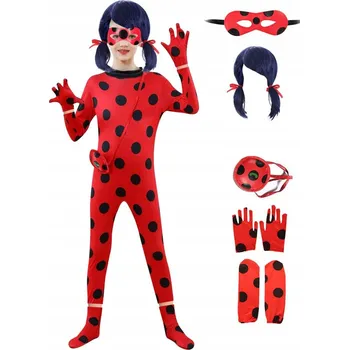 Karnevalový kostým Kostým berušky červený 122-134 s maskou a parukou