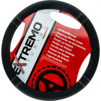 Potah na volant Potah volantu univerzální 37–39 cm Auto kryt volantu matný s bílým akcentem