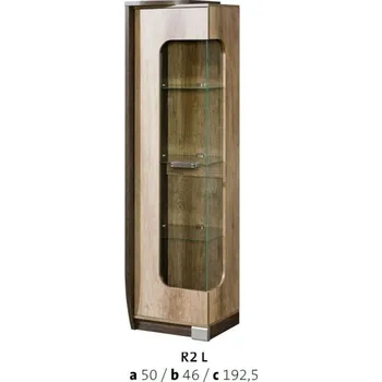 Knihovna Dolmar Vitrína Romero R2L LED osvětlení: BEZ osvětlení