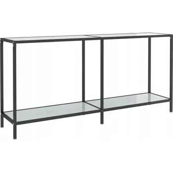 Konferenční stolek Konzolový stolek z tvrzeného skla 160x35x75,5 cm bílý