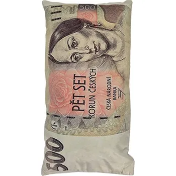 Polštář 4sleep Dekorační polštář bankovka 500 kč 28 × 53 cm
