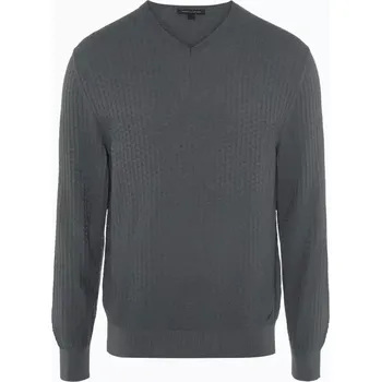 Pánský svetr PORSCHE DESIGN Jacquard Sweater Svetr společenský žakárový se vzorem antracitová šedá (Exkluzivní žakárový svetr se šestiúhelníkovým vzorem vyrobený z nejkvalitnější italské bavlny. Vyrobeno v Itálii.)