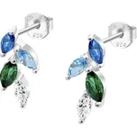 Lotus Silver Stříbrné náušnice s barevnými zirkony Lístky Sinfos LP3582-4/2 + 2 měsíce na vrácení zboží